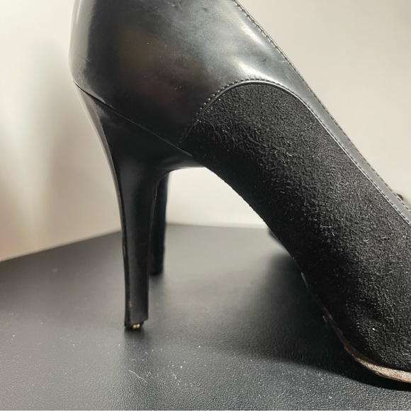 TOD'S Classic Black Suede Leather Trim Pumps Pointed Toe Slip On Heel Sz 37-US 7 - Picture 12 of 15